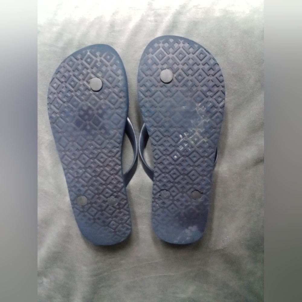 Tory Burch Navy Floral Flip Flops - Picture 7 of 8